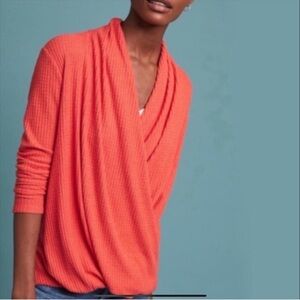 Akemi + Kin Anthropologie Woodruff Sweater In Coral